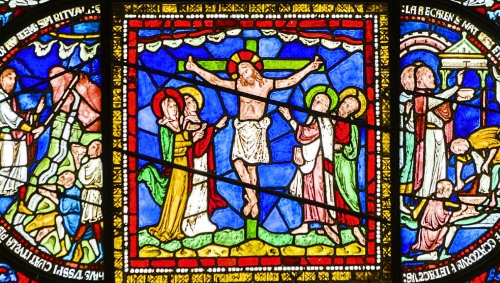 Crucifixion Stained Glass Corona Chapel Canterbury