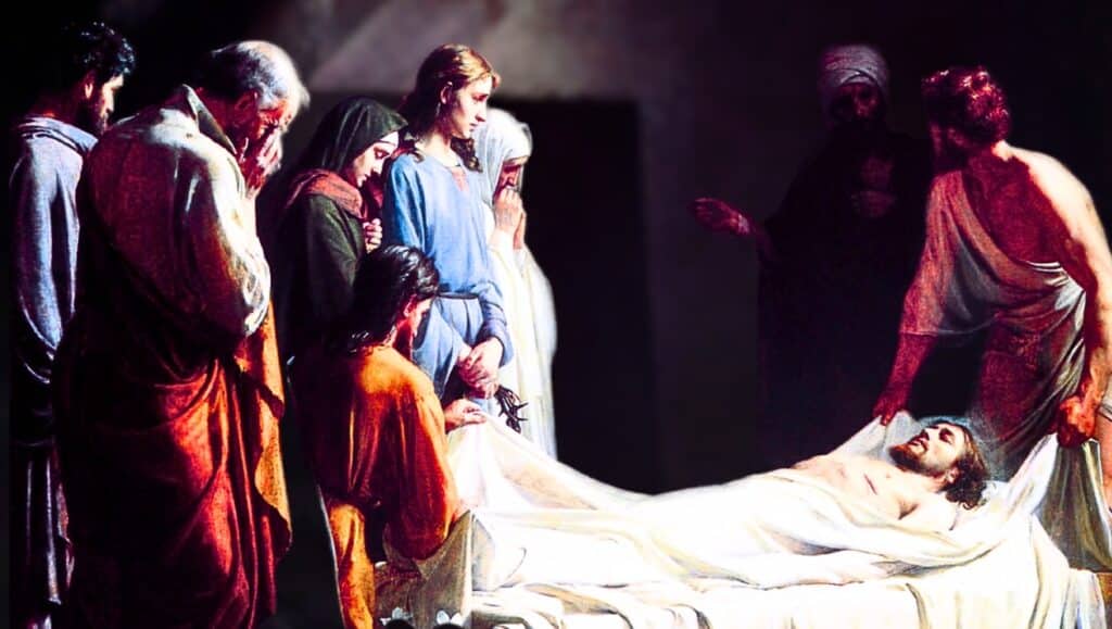 Burial of Christ. For "Died and was Buried."