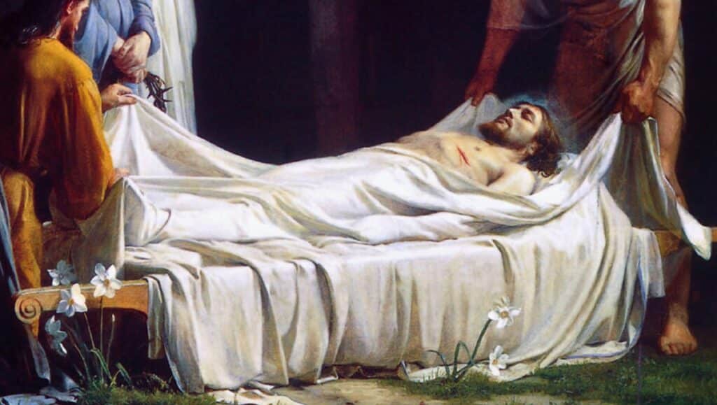 Burial of Christ. For "Died and was Buried."
