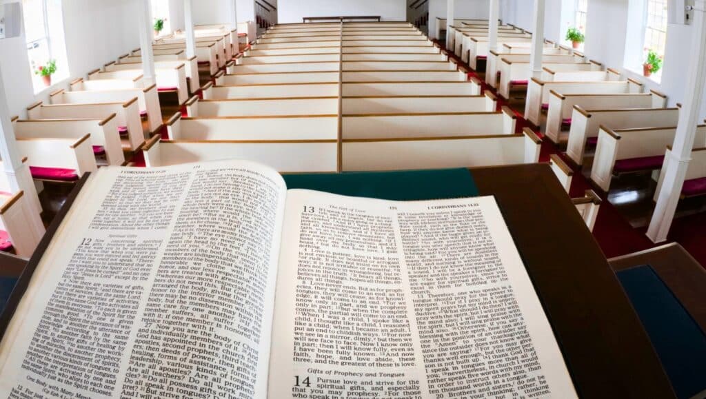 Bible on Pulpit. For "Preaching and the Anglican."