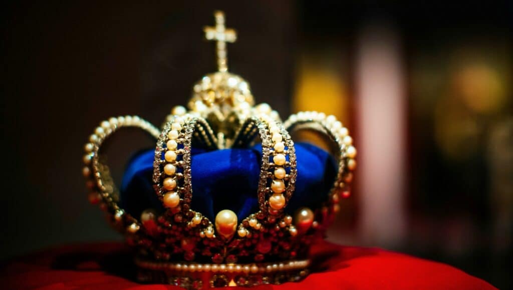 Crown seated on throne