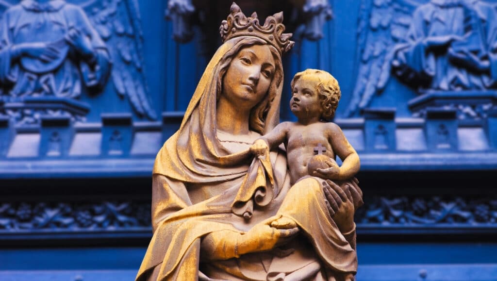 Crowned Mary and Baby Jesus
