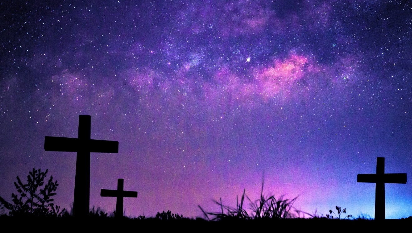 Night Sky for Epiphany with Lent Crosses