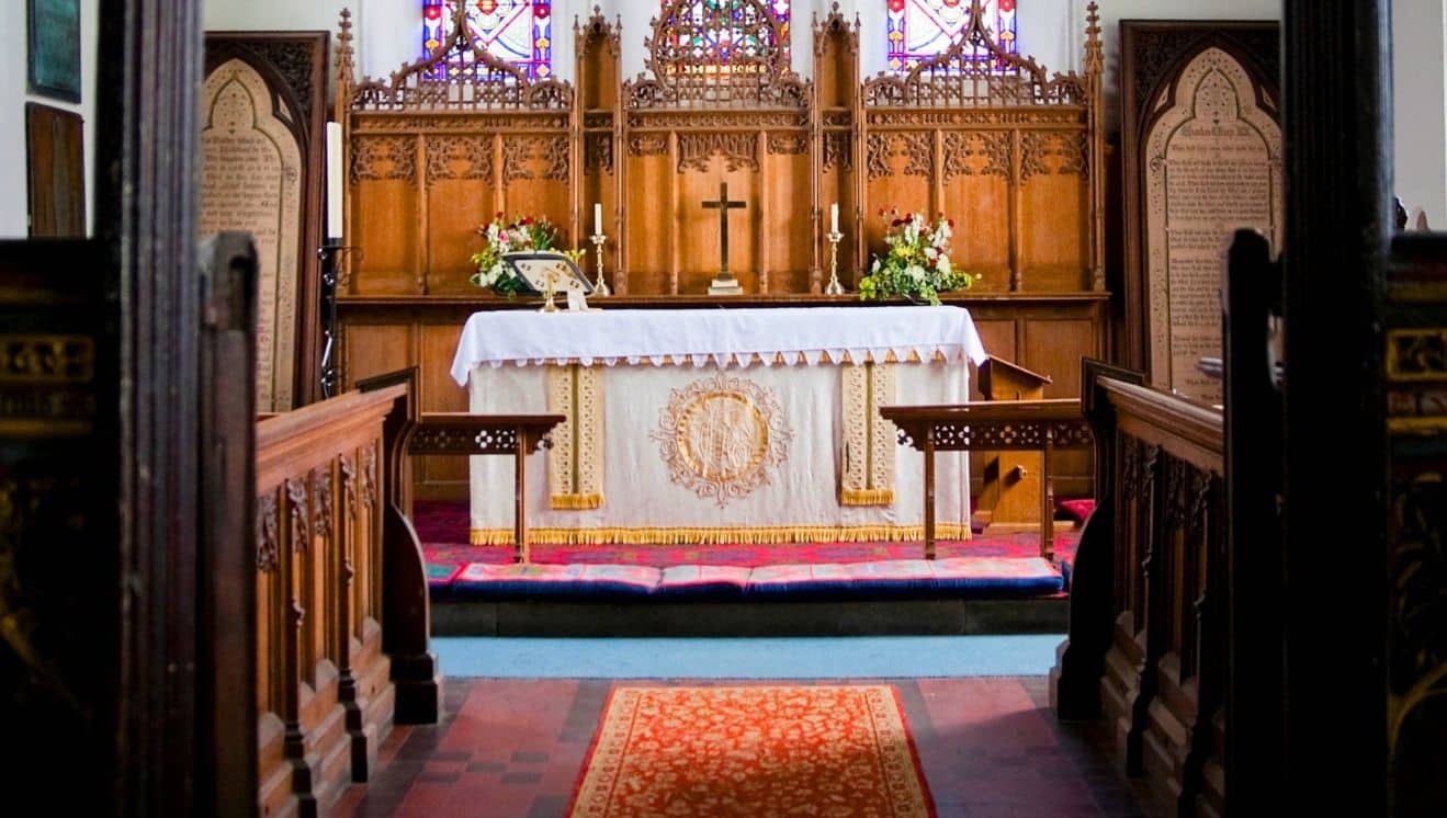 English parish church chancel. By whitemay from Getty Images Signature. For Bowing.