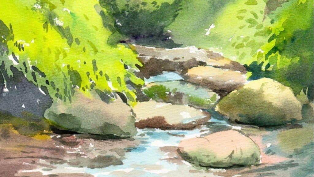 Watercolor landscape for Psalter by NicheWatercolor